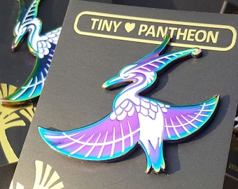 Tiny Pantheon BENNU ENAMEL PIN. Cute Ancient Egyptian Mythological Bird the Bennu Hard Enamel Pin.