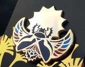 Tiny Pantheon KHEPRI ENAMEL PIN. Cute Ancient Egyptian Scarab Beetle God Chepri Hard Enamel Pin.