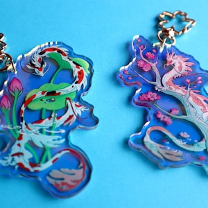 Koi Dragon Holo Acrylic Keychains