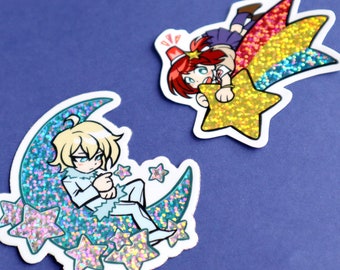 Space Patrol 3-Inch Glitter Vinyl Stickers