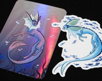 BIG Vaporeon Vinyl Stickers
