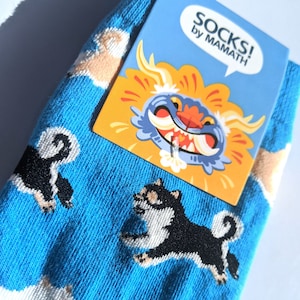 SHIBE SOCKS Shiba Inu Dog Socks. Fun Colourful Doggo / Doge / Pup / Pupper Socks. Quirky Fashion Socks. Designed by Mamath!