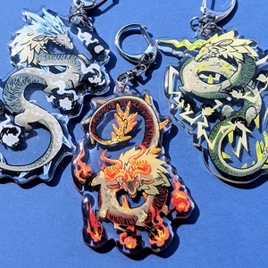BOTW Celestial Dragons: Naydra, Dinraal and Farrosh Acrylic Keychains