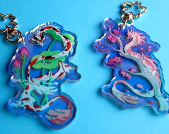 Koi Dragon Holo Acrylic Keychains