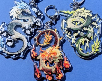 BOTW Celestial Dragons: Naydra, Dinraal and Farrosh Acrylic Keychains