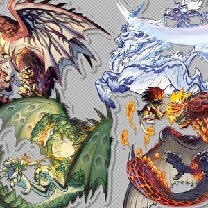 MHW Rathalos Rathian Kirin und Bazelgeuse 5 Inch Clear Vinyl Aufkleber Set