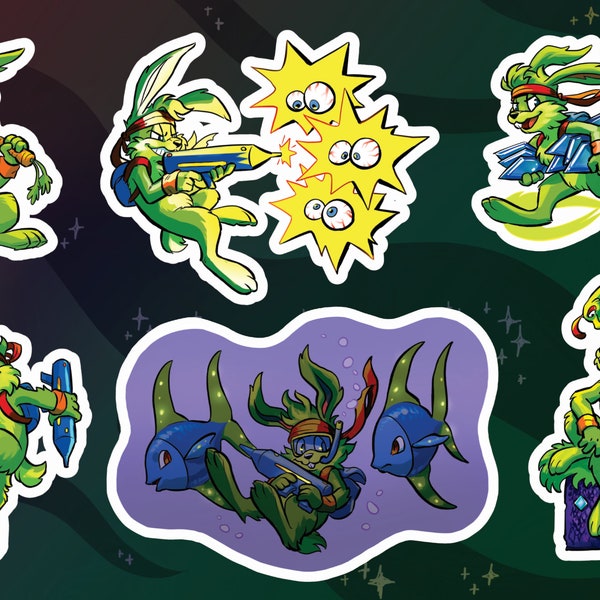 Jazz Jackrabbit Vinyl Sticker Sheet