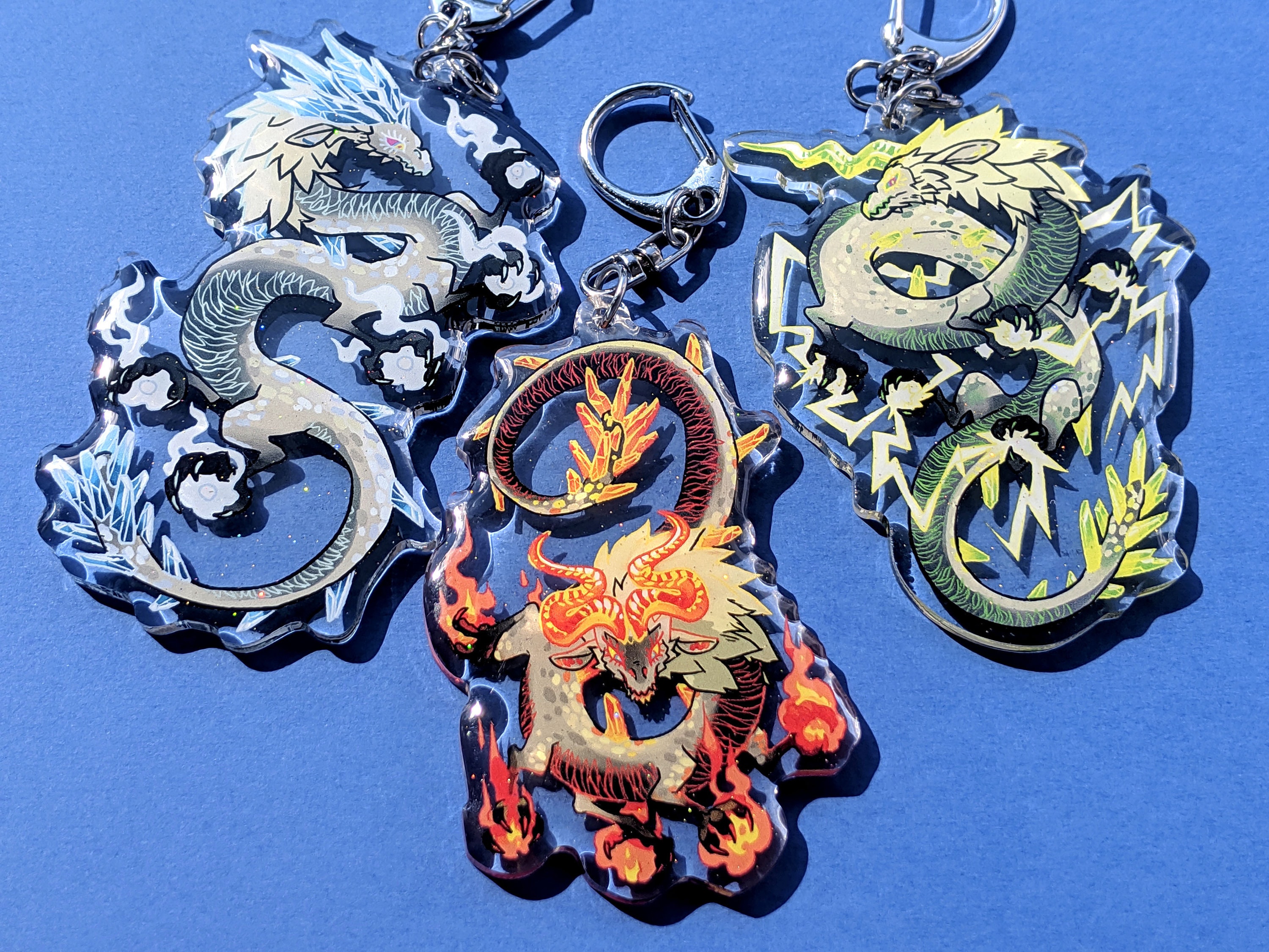 BOTW Celestial Dragons: Naydra, Dinraal and Farrosh Acrylic Keychains