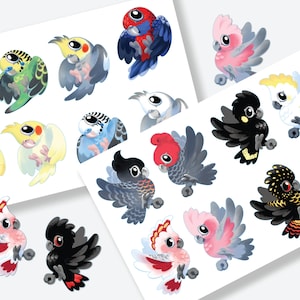 Aussie Parrots Vinyl Sticker Sheet Set