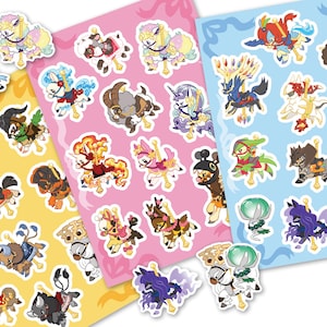 Conjunto de folhas de adesivos de vinil CAROUSEL POKEPONIES
