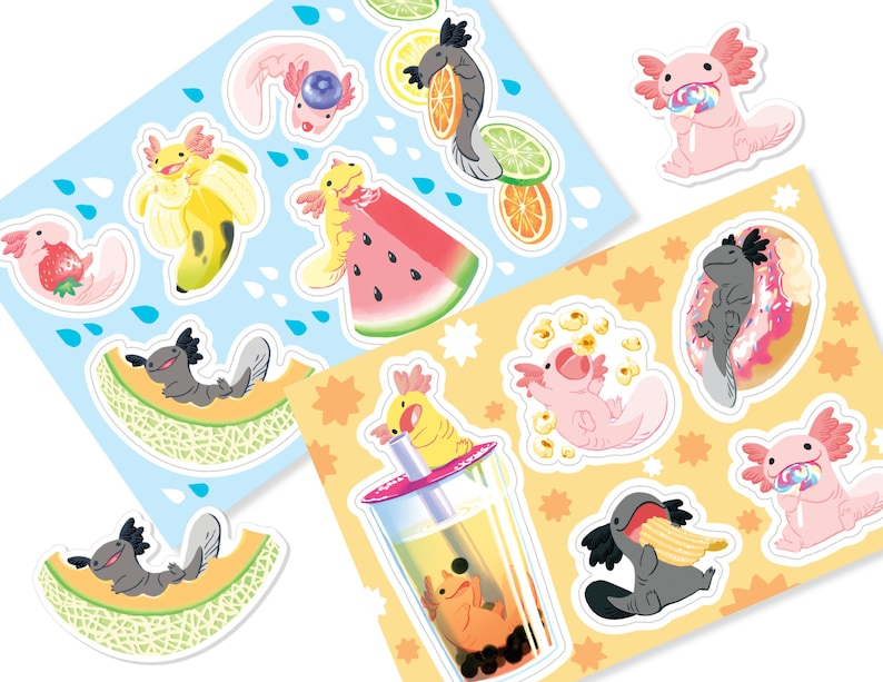 Juego de hojas de pegatinas SNAXOLOTLS