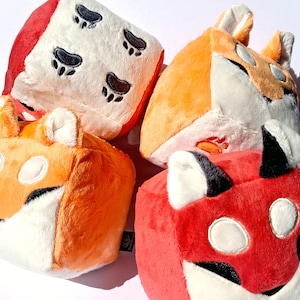 BOXFOX Designer Plush Toy. Cute Cube Fox Soft Toy. Medium Size available in orange and red.