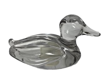 Princess House 24% Lead Clear Crystal Duck Figurine Paper Weight Made in Germany