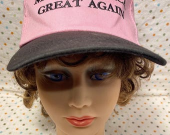 Pink MAGA Make America Great Again Adjustable Cap Hat American Flag Black Bill - 2018