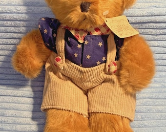 Oso de peluche vintage Russ Berrie Franklin con estrellas patrióticas del pasado - 1983