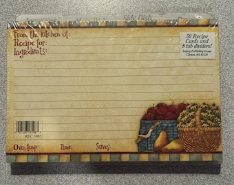 Juego de 50 tarjetas de recetas y 8 separadores con pestañas de BNIP Legacy Publishing Group