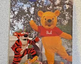 Postal antigua de Disney World: Winnie the Pooh, Tigger, Cenicienta y el Castillo - 1998