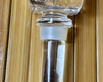 Clear Glass Single Die Dice Wine Stopper 4 1/2 inches Long x 1 1/4 inch Square