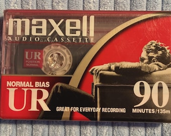 1 cinta de casete de audio Maxell Normal Bias UR 90 completamente nueva y sellada de fábrica.