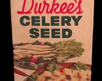 Vintage Durkee Celery Seed Cardboard Box - 1960's