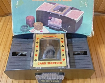 Vintage Automatic Card Shuffler Battery Operated Original Box Batteries - 1970's