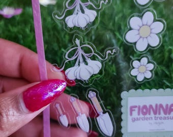 B Grade - Fionna's Garden Treasures Clear Confetti Filler Planner Sticker Sheet