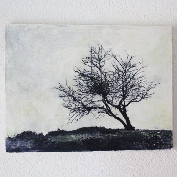 Lonely Tree sunrise Etsy oil painting canvas for the wall