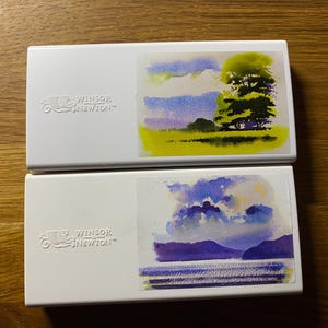 2 x Winsor & Newton Cotman Watercolour Paint Sets - Skyscape and Landscape with 8  Additional Pans / Colours