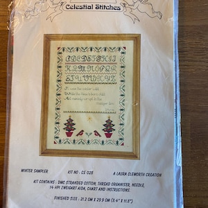 Celestial Stitches Winter Sampler Counted Cross Stitch Kit - 8.4&quot; x 11.8&quot;