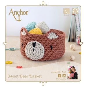 Crochet Kit - Basket - Brown Bear - 100% Cotton - Anchor Crochet Craft Kit