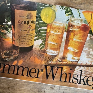 Vintage Alcohol Advertisement | Vintage Seagram&#39;s Whiskey Ad | 1960s Alcohol Ad | Retro Wall Art | Vintage Bar Decor | Retro Ads