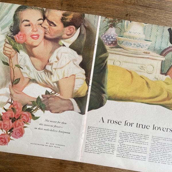 Vintage Roy Price Illustration | Romantic Art | 1940s | Roy Price Art | Midcentury Art | Ann Gibbons | Vintage Ads | Home Decor