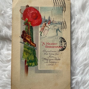 VINTAGE CHRISTMAS POSTCARD | 1920s | Christmas Decoration | Antique Postcard | Antique Decor | Vintage Decor | Gift Idea | Home Decor