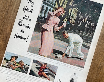 Vintage Jergens Ad Havana | Vintage Bathroom Decor | Vintage Beauty Ad | Vintage Jergens Ad | Gift Ideas | Bathroom Decor | Old Ads