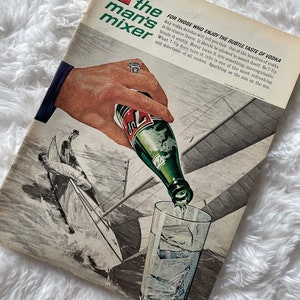 Vintage Drink Advertisement | 7 UP | 1960s | Vintage 7 UP Ad | Gift Ideas | Home Decor | Bar Decor | Retro Ads | Kitchen Decor