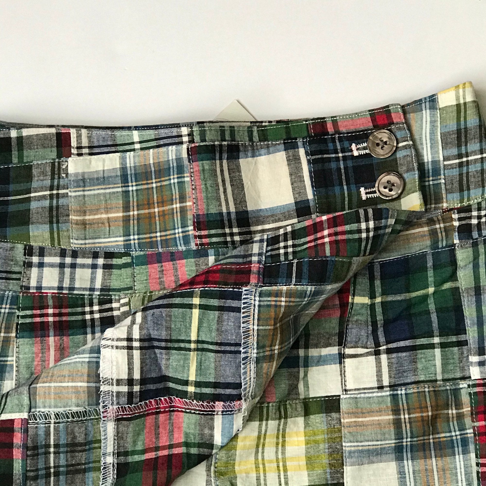 Madras Girls Wrap Around Green Plaid Skirt - Etsy