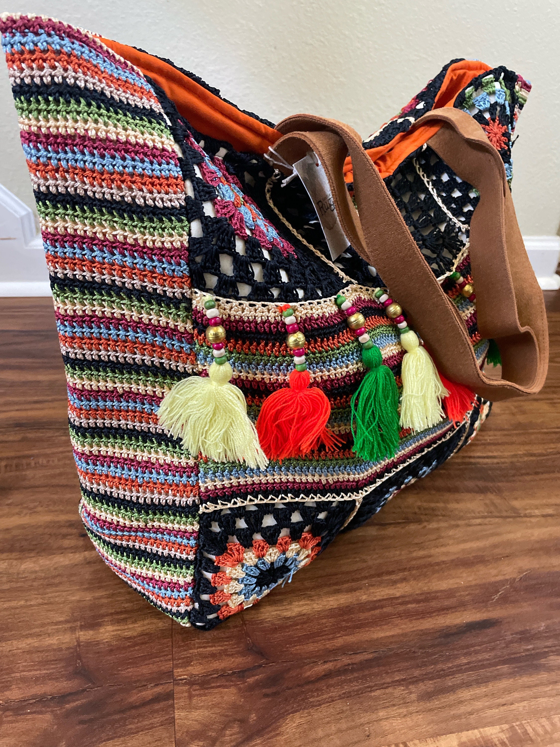 Hand Crochet Mumbai Garden Shoulder Bag Women/beach Bag  NEW URBANISTA women\'s hand crochet shoulder bag in mumbai garden main image 0