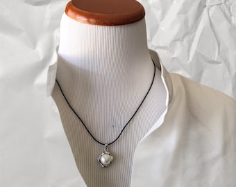single pearl necklace freshwater pearls silver leather cord necklace