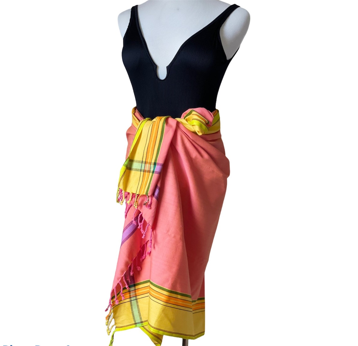 Coral Cotton Sarong Wrap Swimsuit Coverup /sarong Beach Wrap Etsy