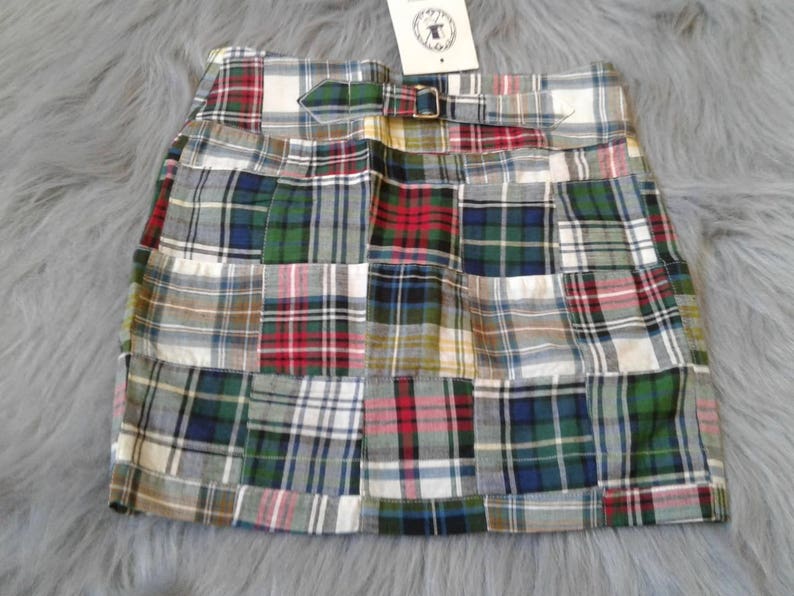 Madras Girls Wrap Around Green Plaid Skirt - Etsy