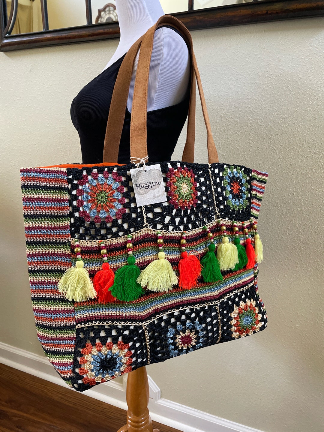Hand Crochet Mumbai Garden Shoulder Bag Women/beach Bag  NEW URBANISTA women\'s hand crochet shoulder bag in mumbai garden main image 1