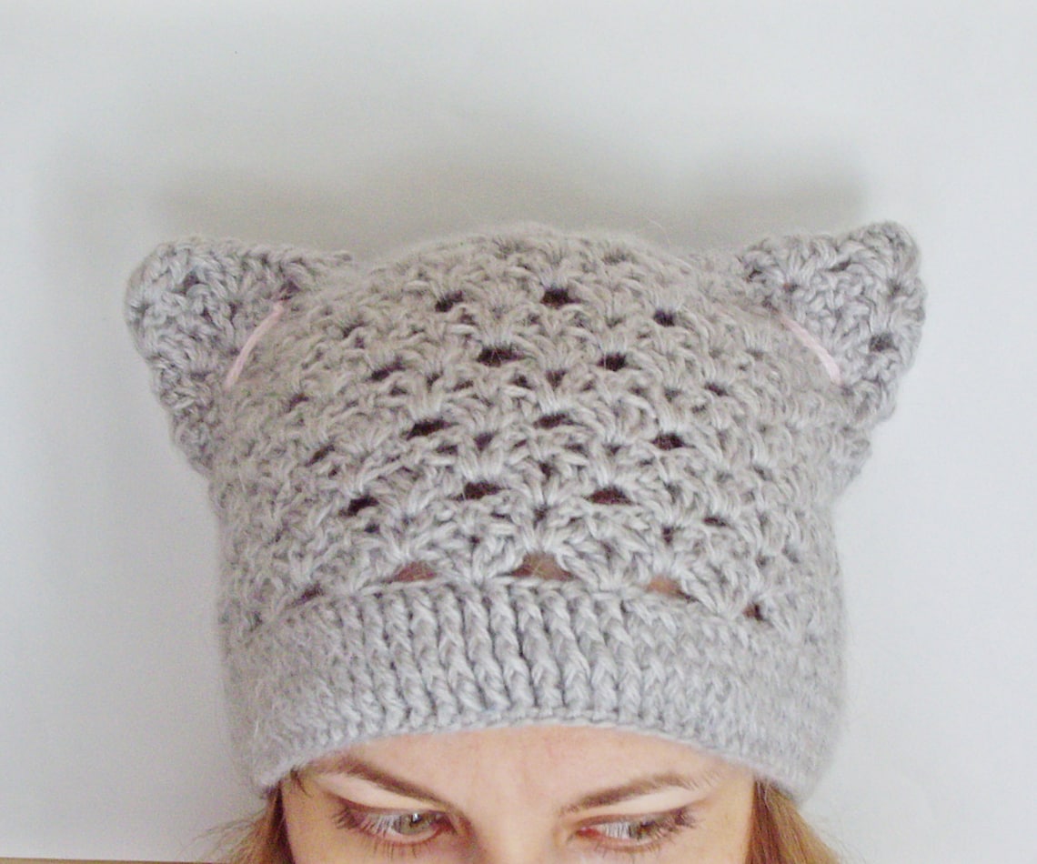 PDF PATTERN stepbystep TUTORIAL Crochet hat with cat ears/ Etsy