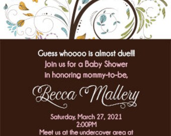 Diseño personalizado - Invitación Búho/Becca Baby Shower