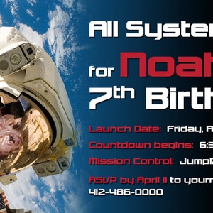 Spazio, NASA, invito di compleanno astronauta - stampabile