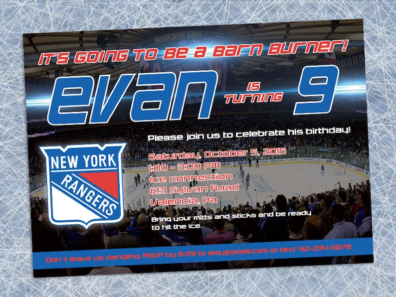 Fresh new York Rangers Invitation - Printable graphic regarding New York Rangers Printable Schedule named Contemporary York Rangers Invitation - Printable