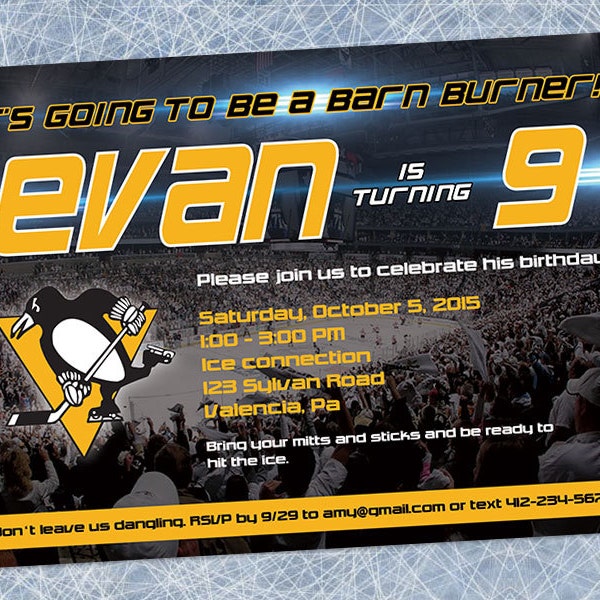 Pittsburgh Penguins Invitation - Printable