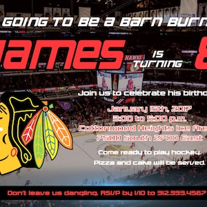 Invito dei Chicago Blackhawks - stampabile/personalizzabile