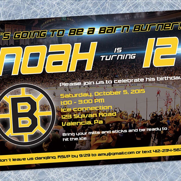 Boston Bruins Invitation - Printable