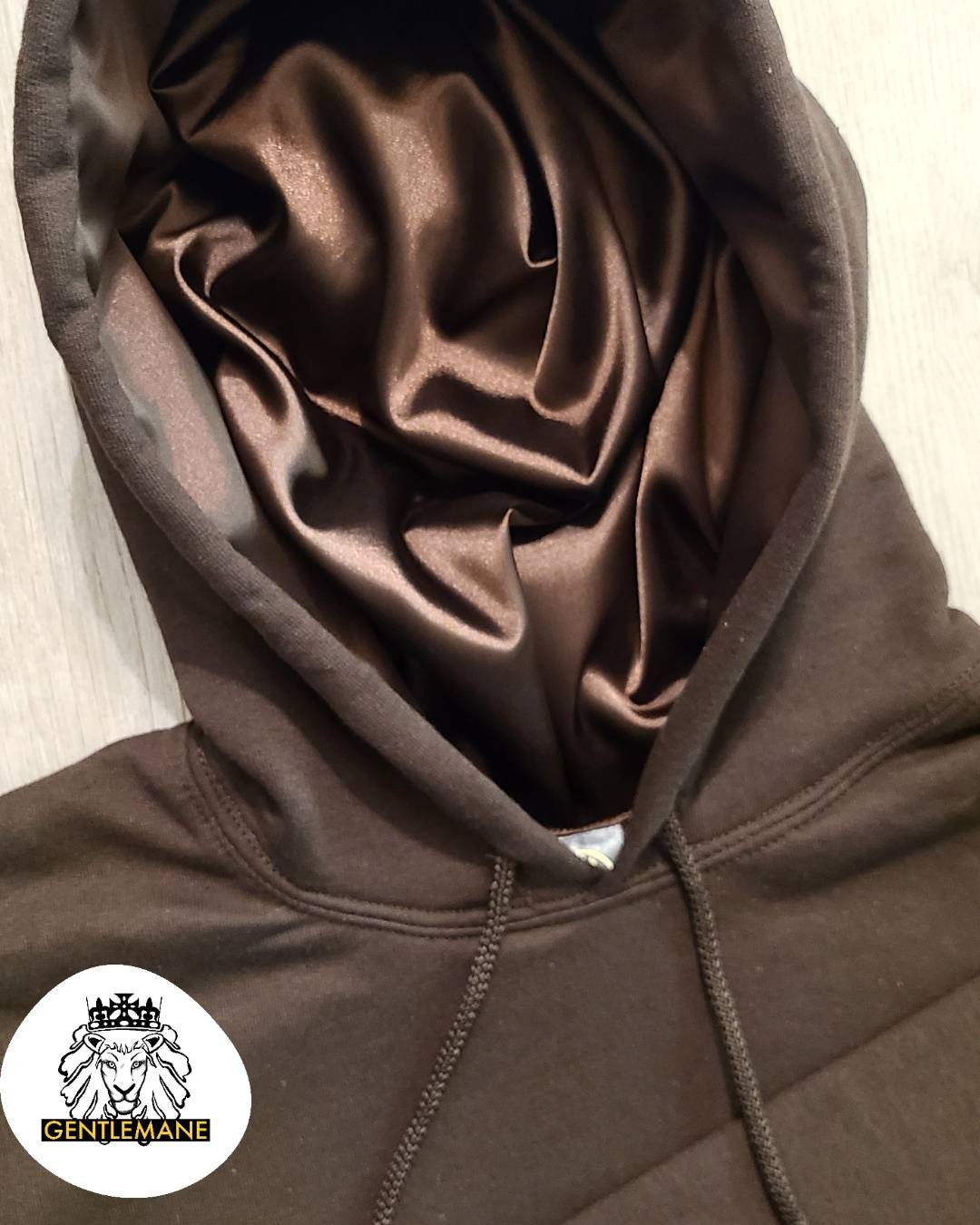 Brown Satin Lined Hoodie for Natural Hair - Etsy
