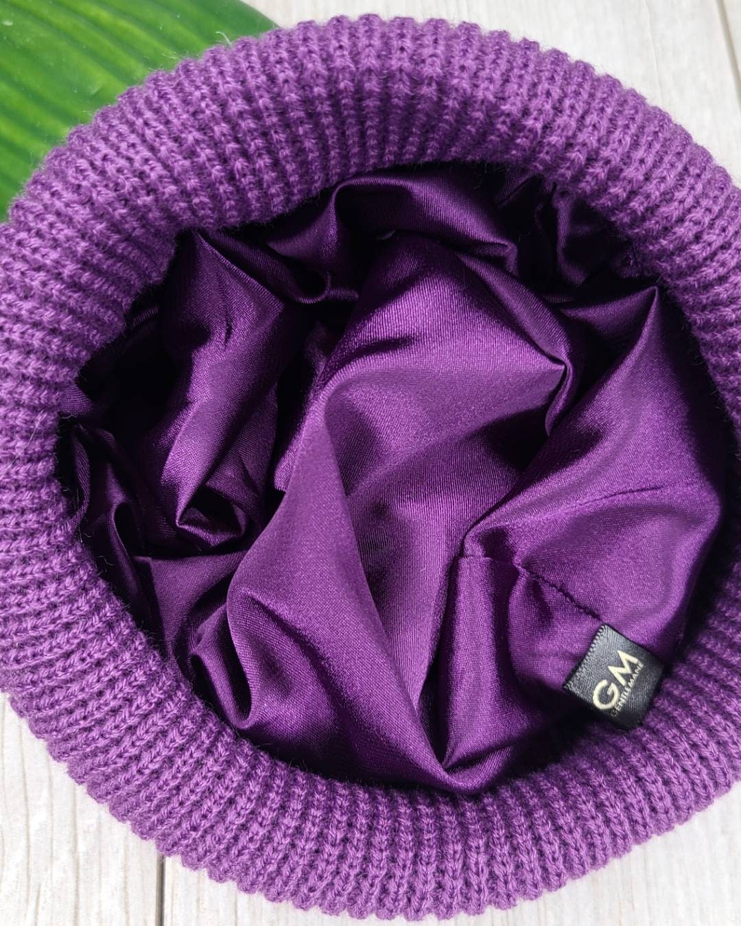 Adult - Fisherman Style Satin Lined Beanie - Purple